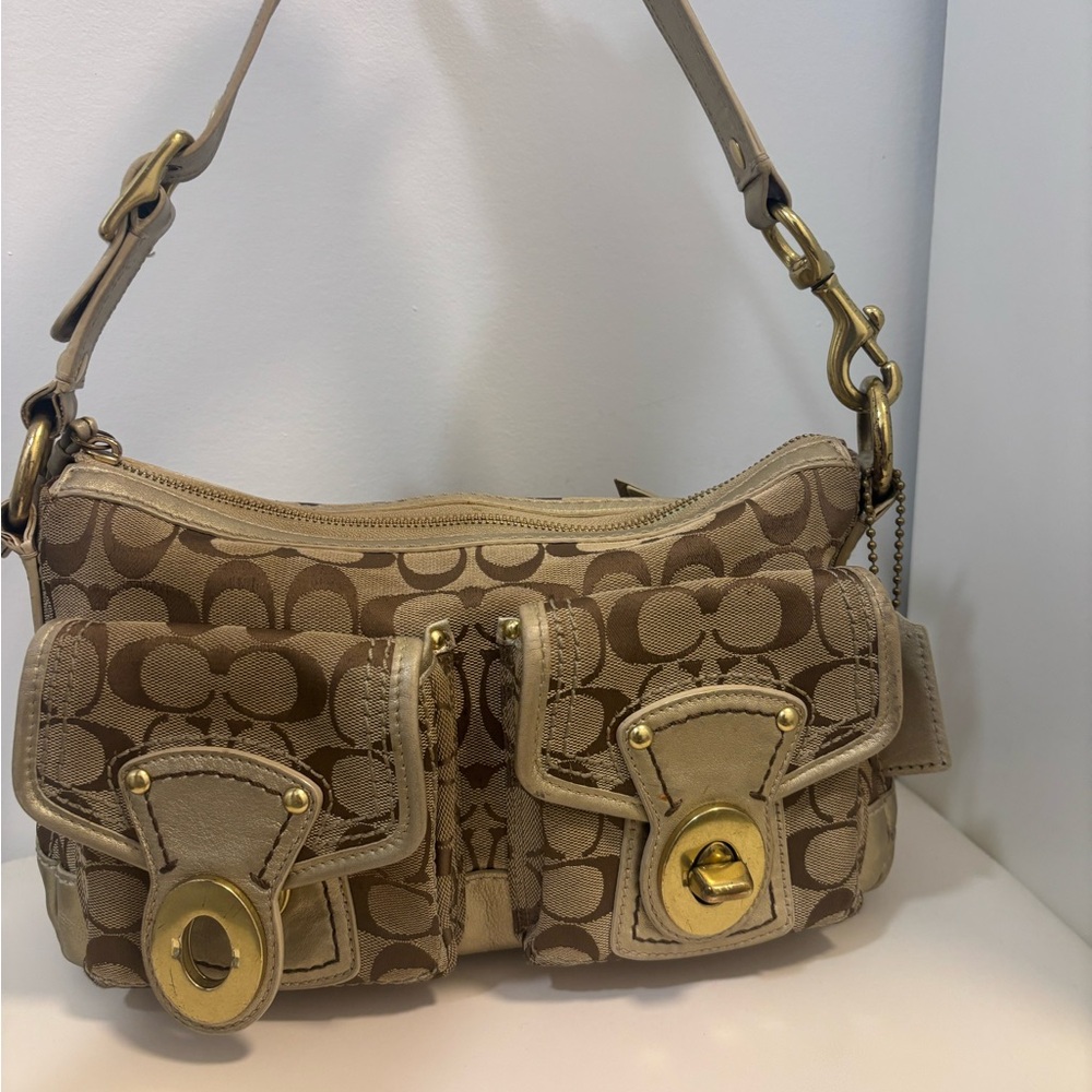 Coach Legacy Shoulder Bag with Gold Hardware